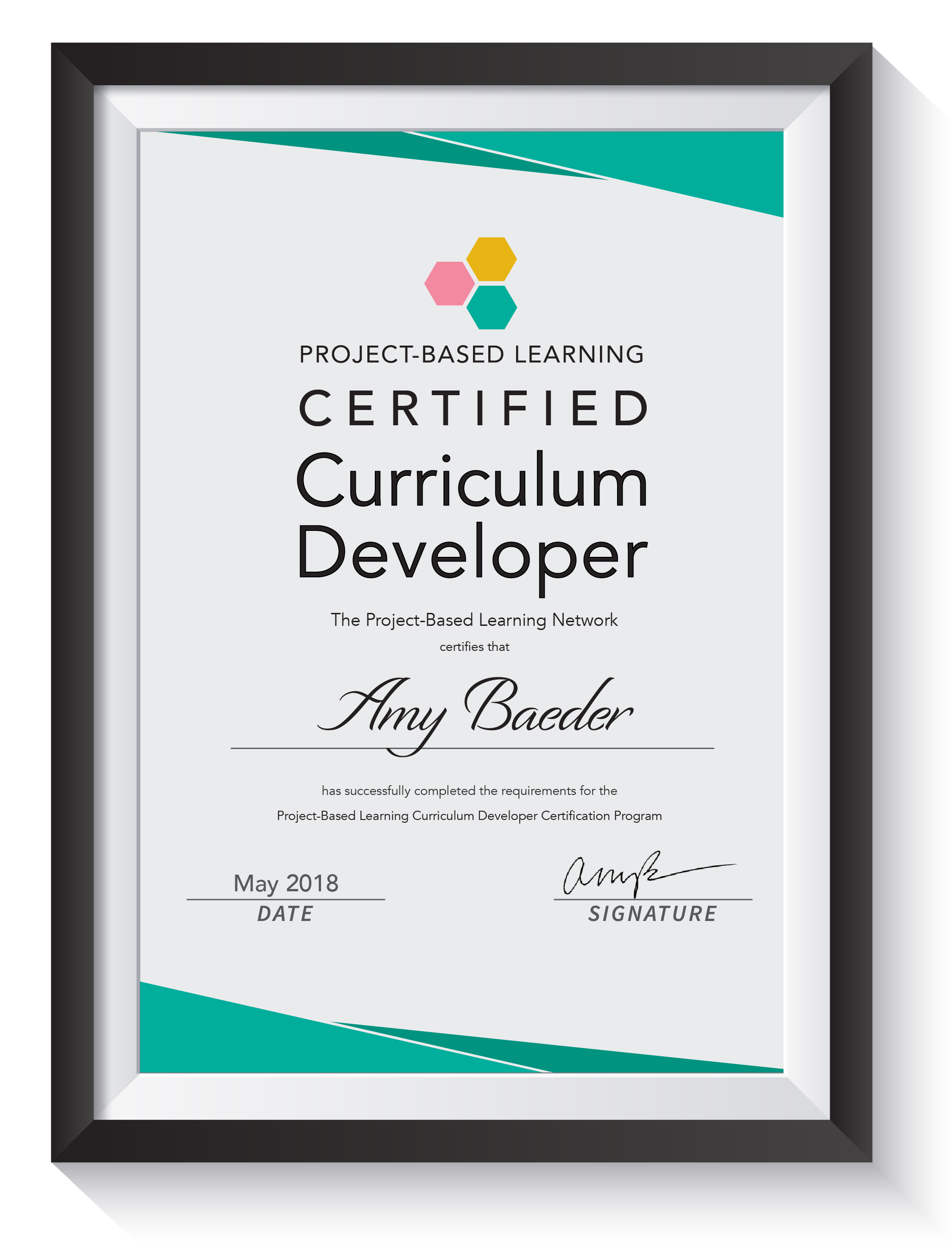 learning and earning development project certificate